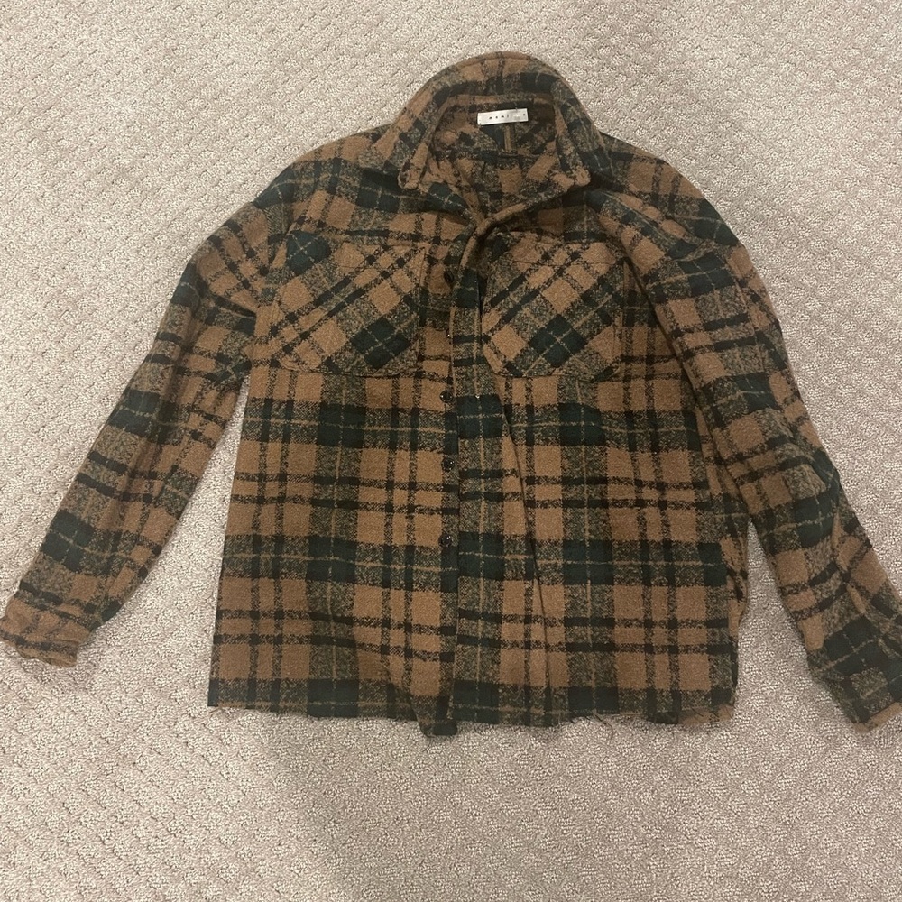 MNML brown and green flannel jacket